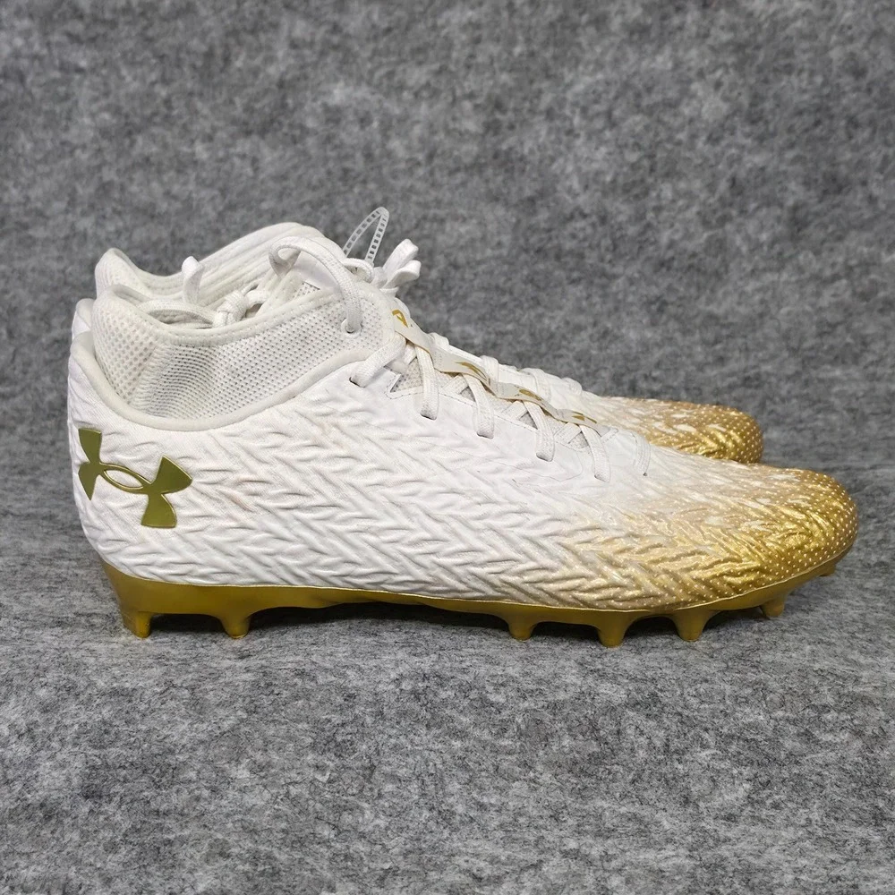 Under Armour Spotlight Clone 4.0 MC Football Cleats Mens 13 White Gold nwob
